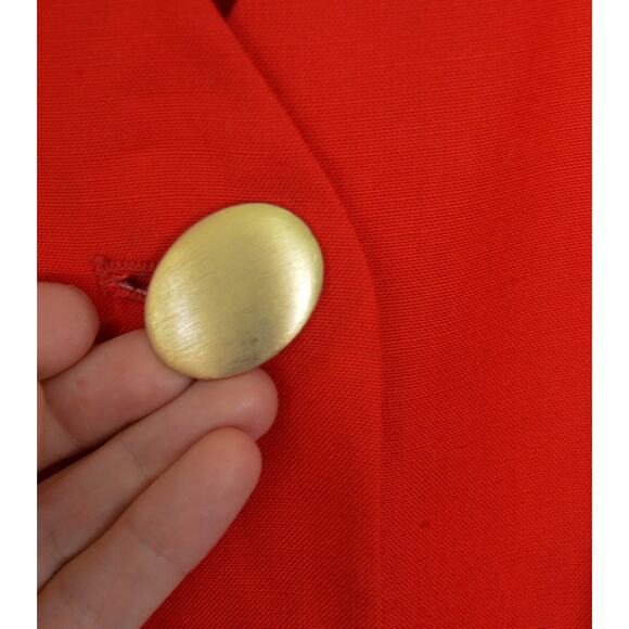 Christian Dior 80s Vintage Structured Red Jacket Size Large - Picture 7 of 9